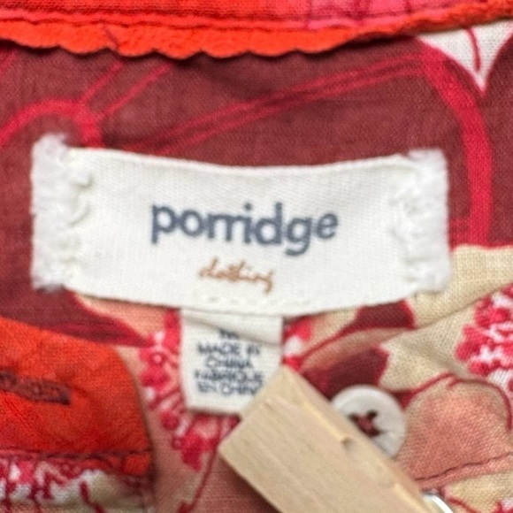 Anthropologie Porridge Floral Print Cotton 3/4 Puff Sleeve Blouse M Button Down - Picture 10 of 12